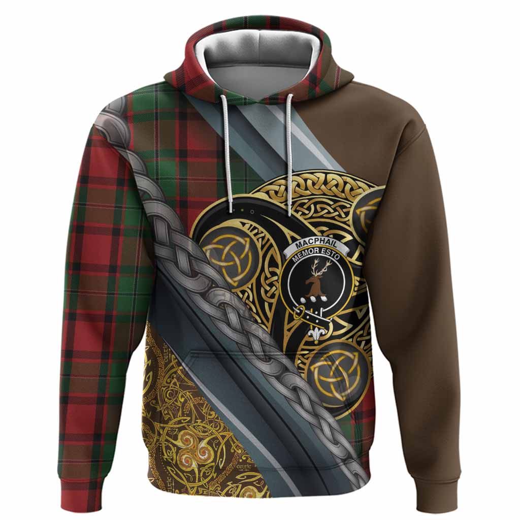 MacPhail (McPhail) Tartan Crest Hoodie Scottish Triskele Celtic