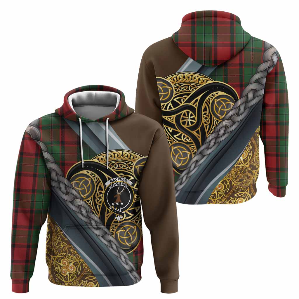 MacPhail (McPhail) Tartan Crest Hoodie Scottish Triskele Celtic