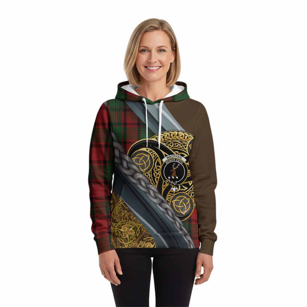 MacPhail (McPhail) Tartan Crest Hoodie Scottish Triskele Celtic