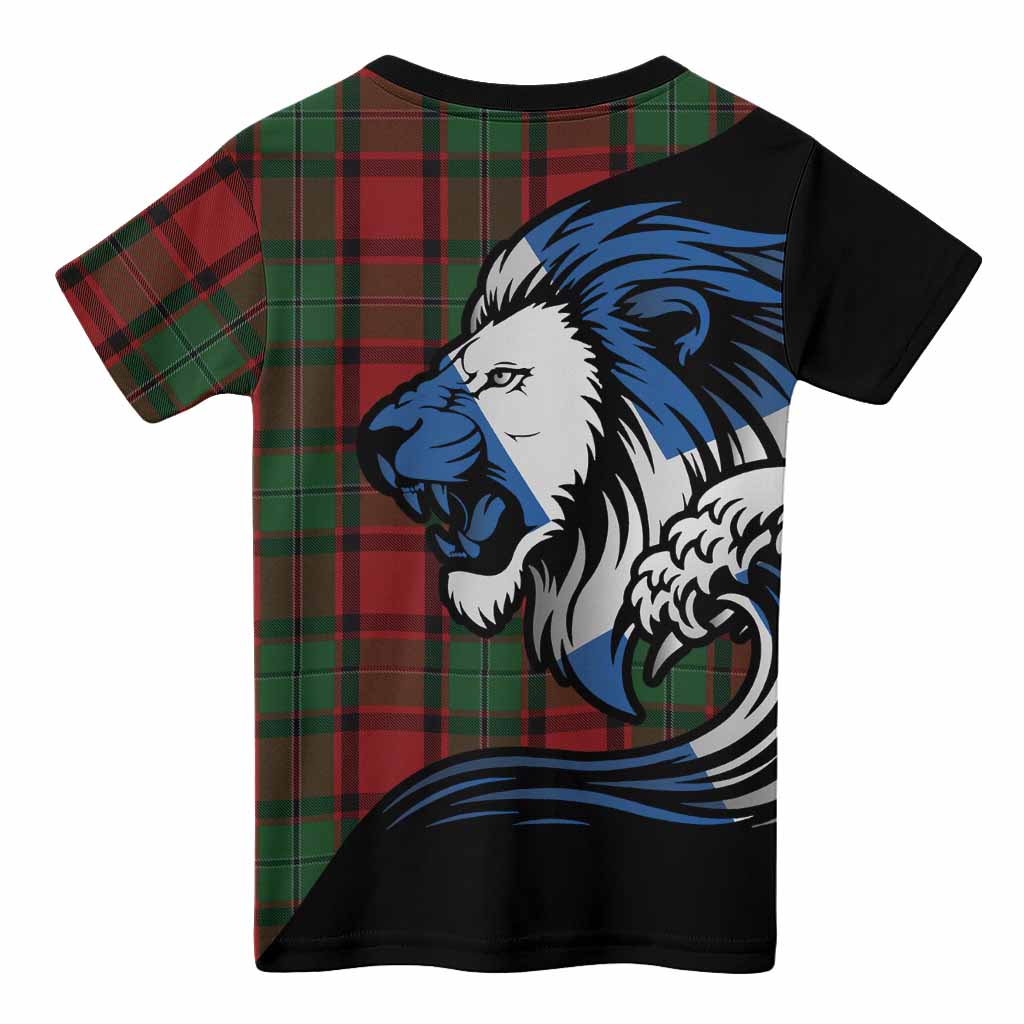 MacPhail (McPhail) Tartan Crest Kid T-shirt Scottish Golden Lions Wave Flow