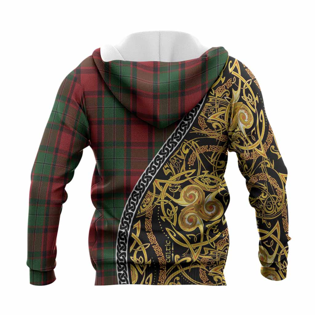 MacPhail (McPhail) Tartan Crest Knitted Hoodie Celtic Knot and Triple Trickle Spiral Symbols