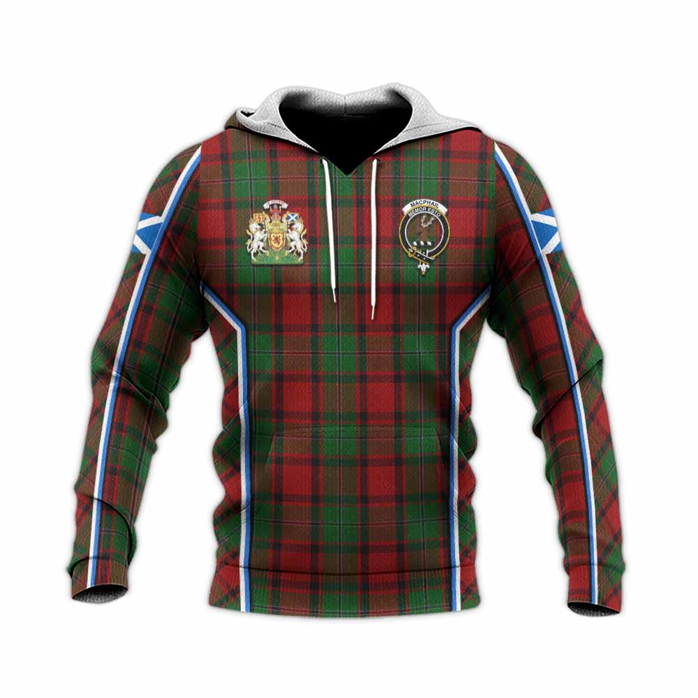 MacPhail (McPhail) Tartan Crest Knitted Hoodie Scotland Coat of Arm Flag Style - Tartan Vibes Clothing