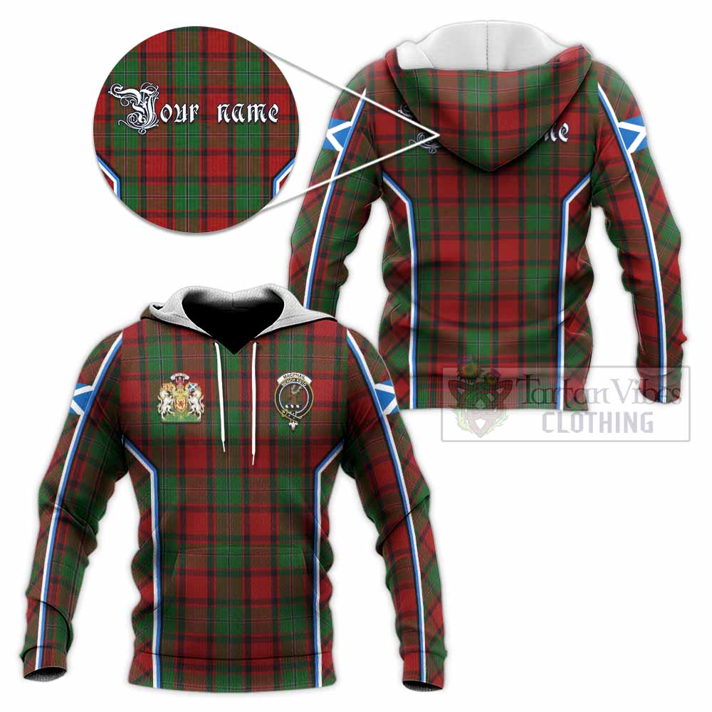 MacPhail (McPhail) Tartan Crest Knitted Hoodie Scotland Coat of Arm Flag Style - Tartan Vibes Clothing