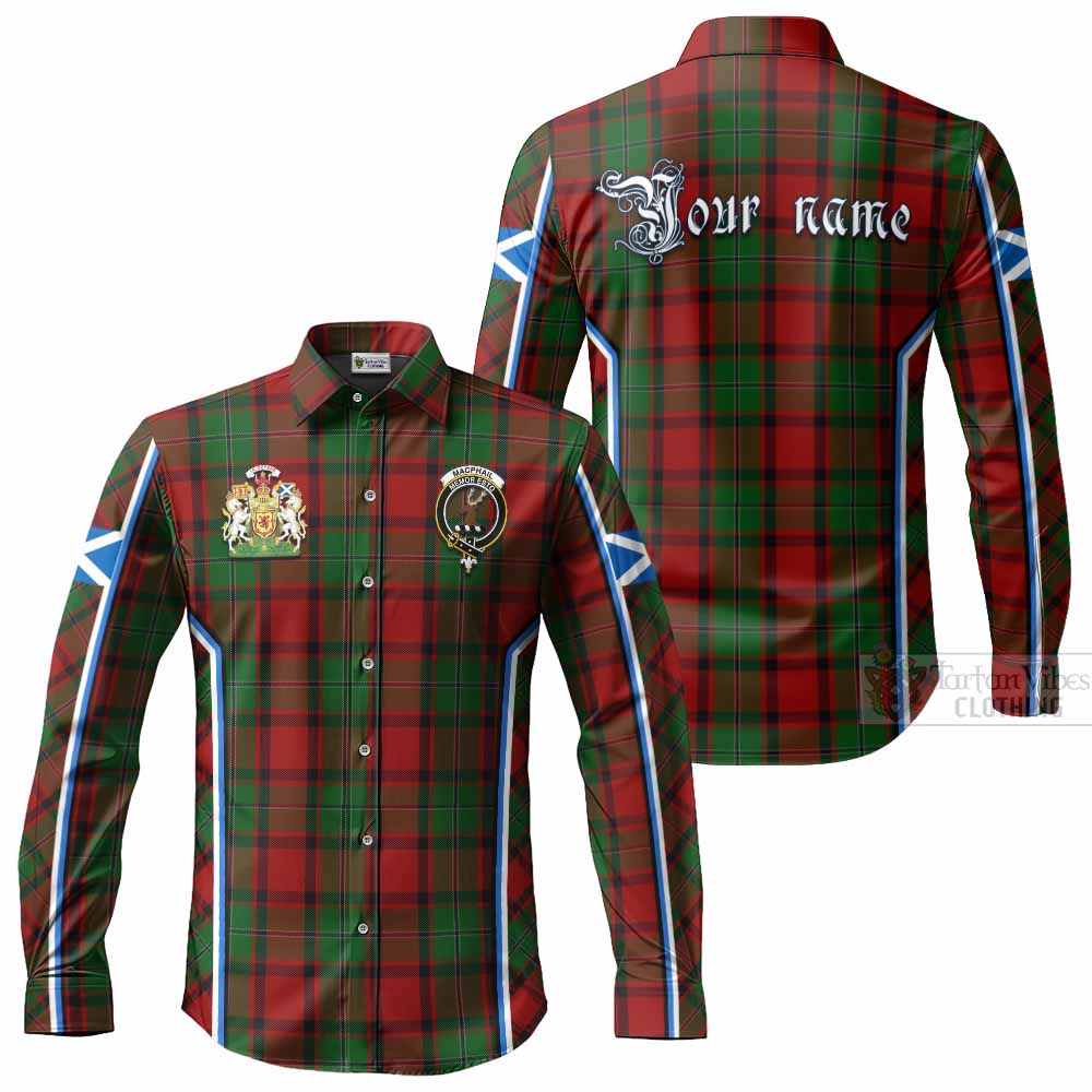 MacPhail (McPhail) Tartan Crest Long Sleeve Button Shirts Scotland Coat of Arm Flag Style - Tartan Vibes Clothing
