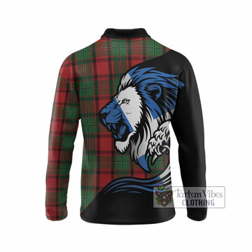 MacPhail (McPhail) Tartan Crest Long Sleeve Polo Shirt Scottish Golden Lions Wave Flow