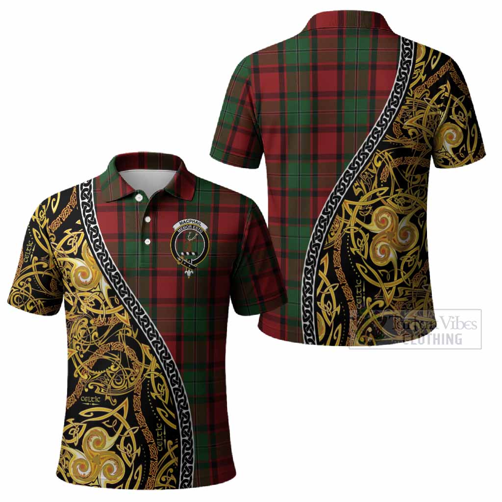 MacPhail (McPhail) Tartan Crest Polo Shirt Celtic Knot and Triple Trickle Spiral Symbols