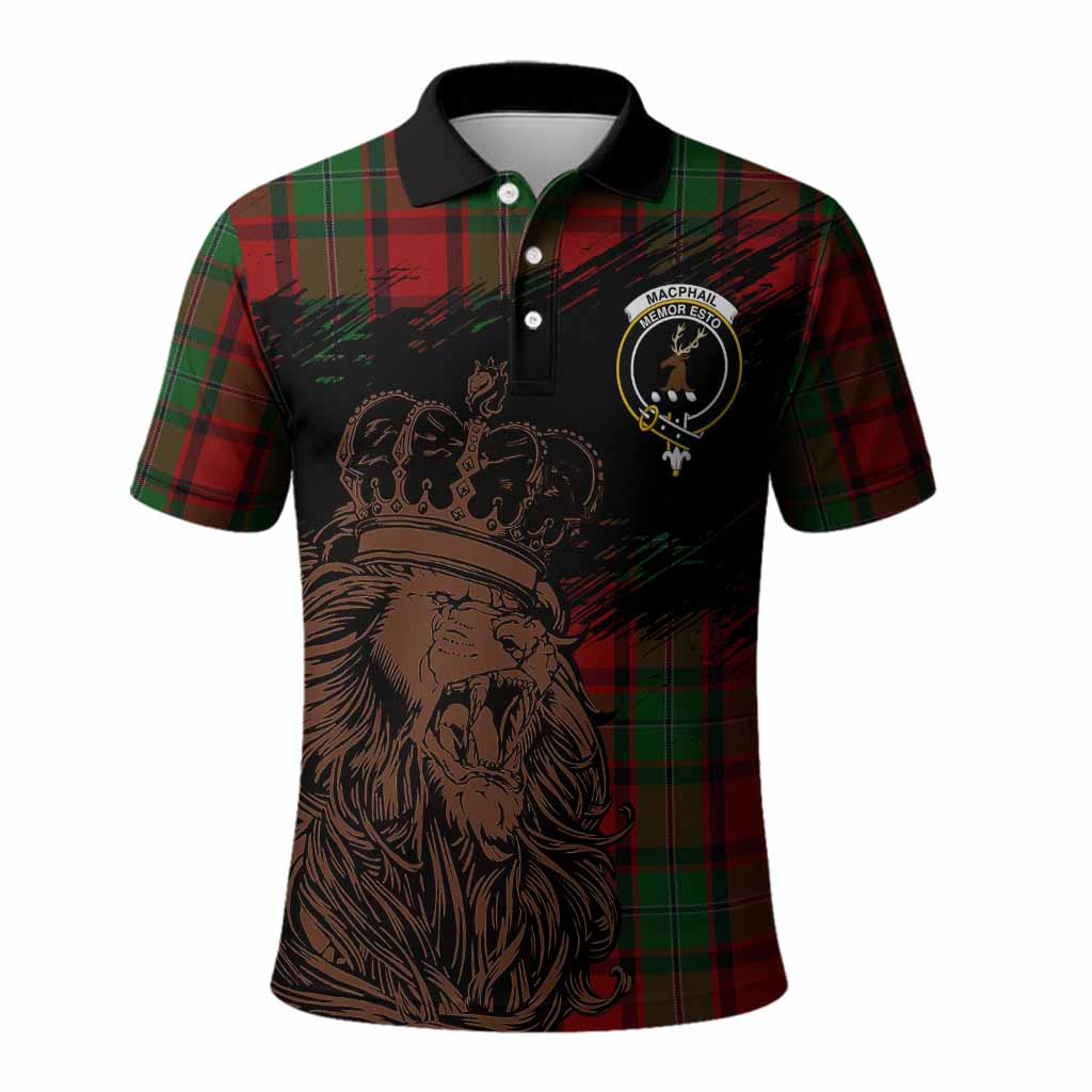 MacPhail (McPhail) Tartan Crest Polo Shirt Crowned Lion Heritage Style