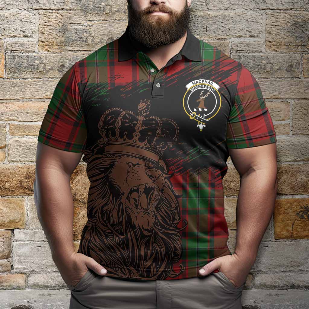 MacPhail (McPhail) Tartan Crest Polo Shirt Crowned Lion Heritage Style