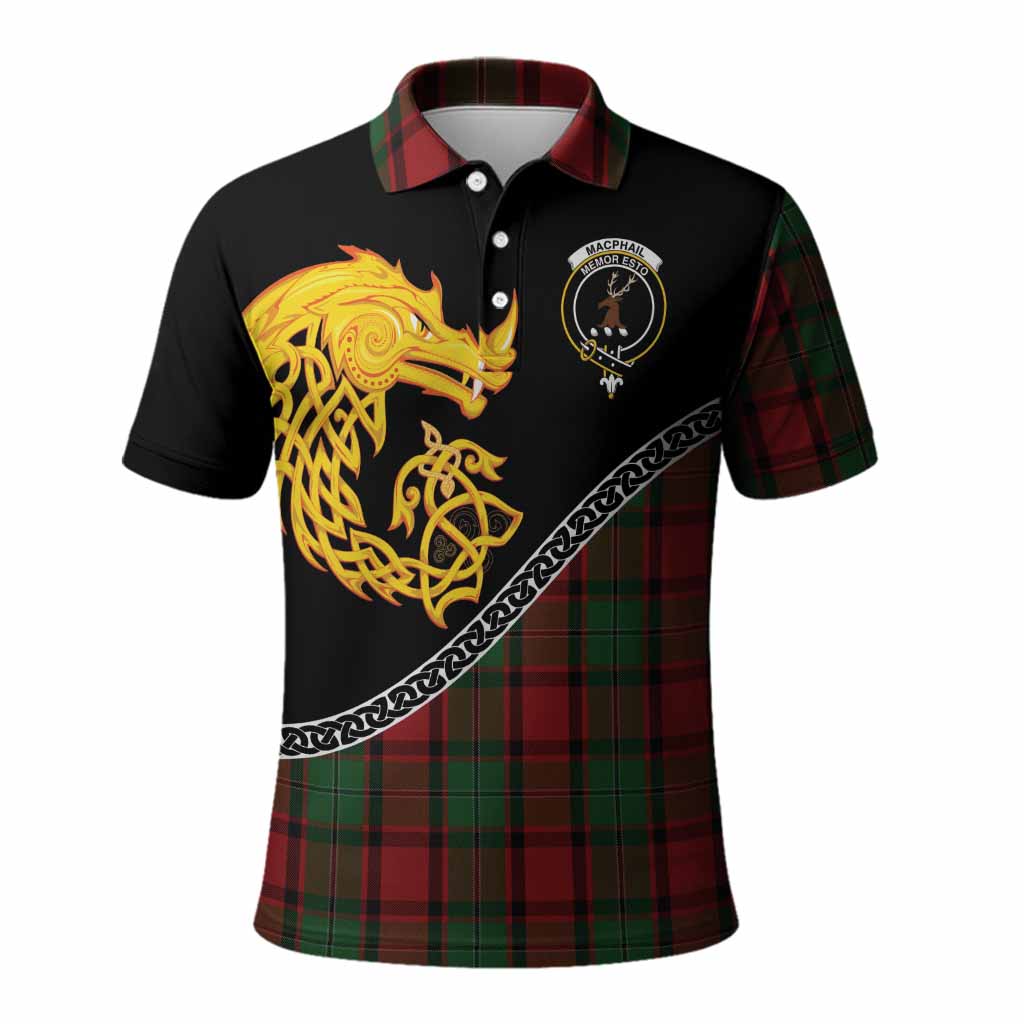 MacPhail (McPhail) Tartan Crest Polo Shirt Legendary Dragon Knot Half Style