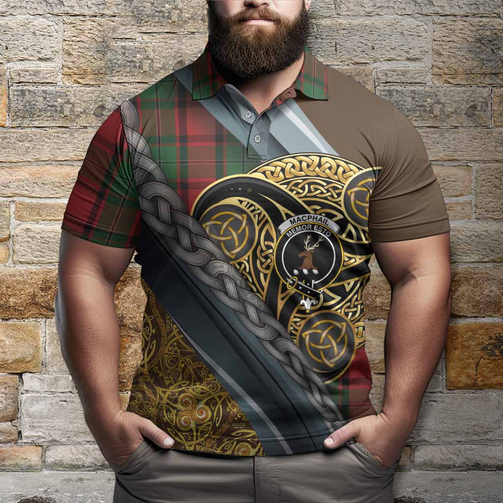 MacPhail (McPhail) Tartan Crest Polo Shirt Scottish Triskele Celtic