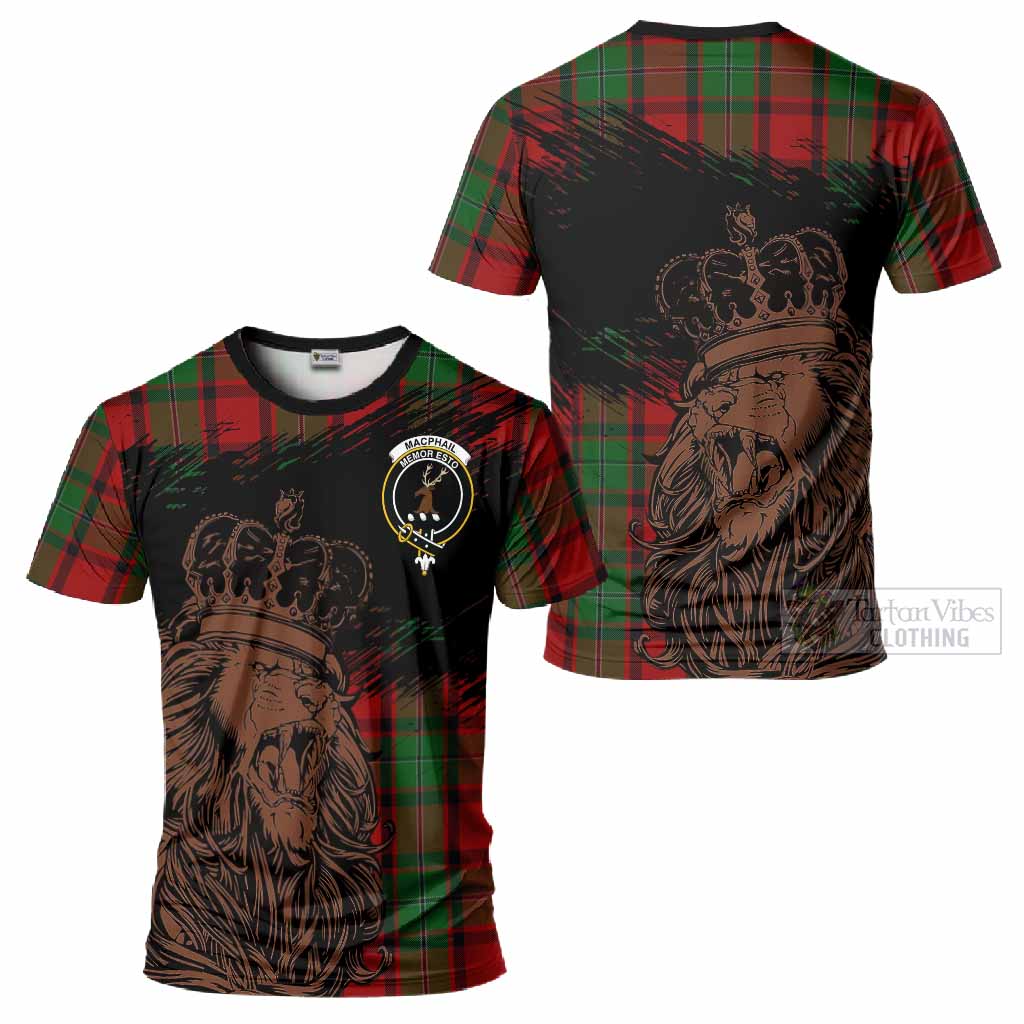MacPhail (McPhail) Tartan Crest T-Shirt Crowned Lion Heritage Style