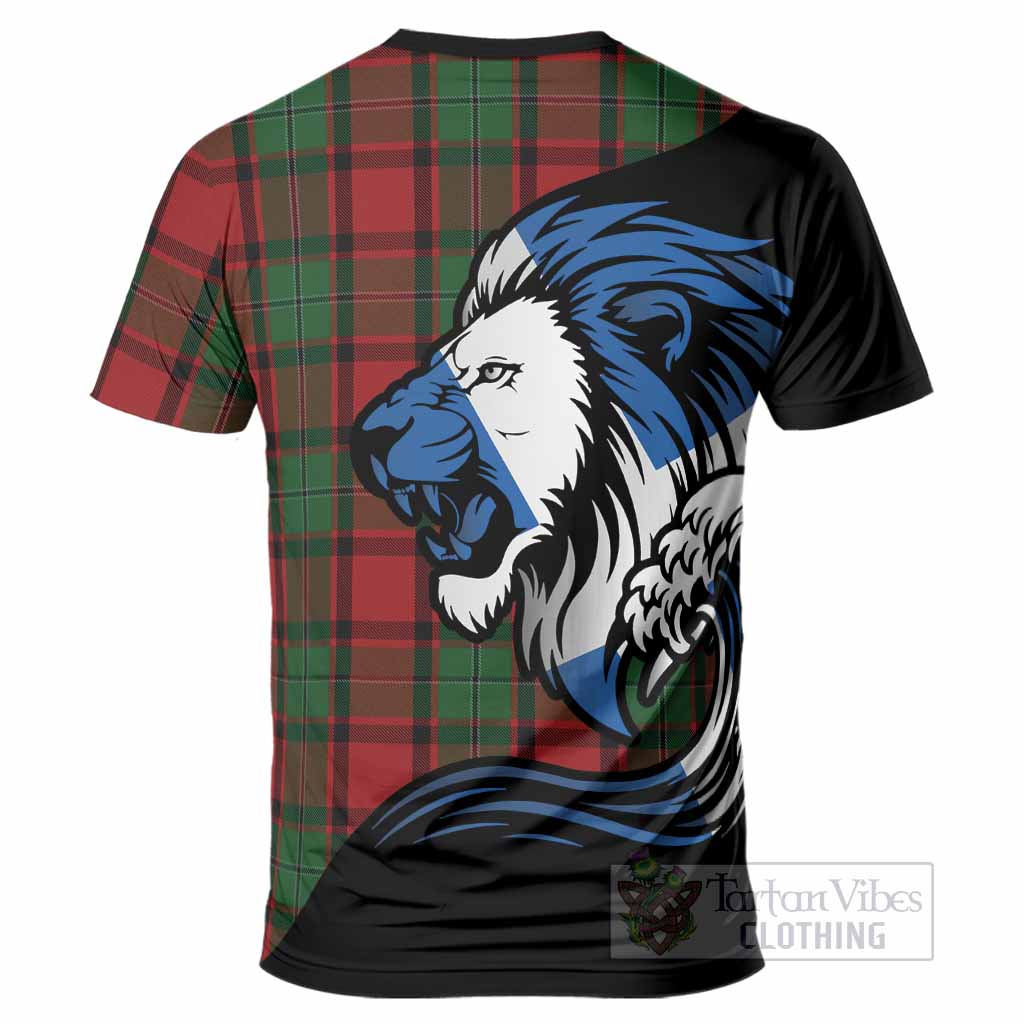 MacPhail (McPhail) Tartan Crest T-Shirt Scottish Golden Lions Wave Flow