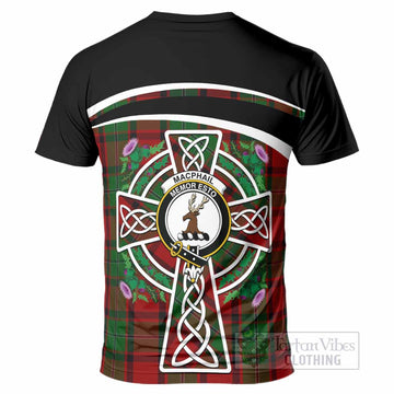 MacPhail (McPhail) Tartan Crest T-Shirt Scottish Thistle Celtic Cross Alba Gu Brath