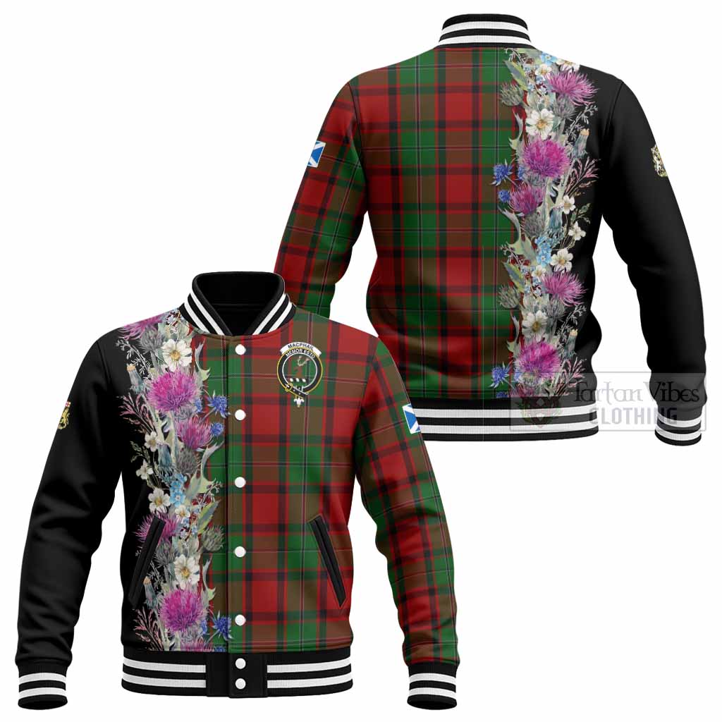 MacPhail (McPhail) Tartan Crest Thistle Floral Baseball Jacket - Tartan Vibes Clothing