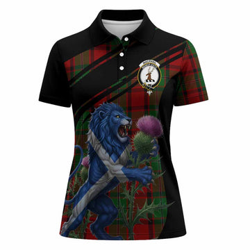 MacPhail (McPhail) Tartan Crest Women Polo Shirt Scottish Lion Rampant Thistle