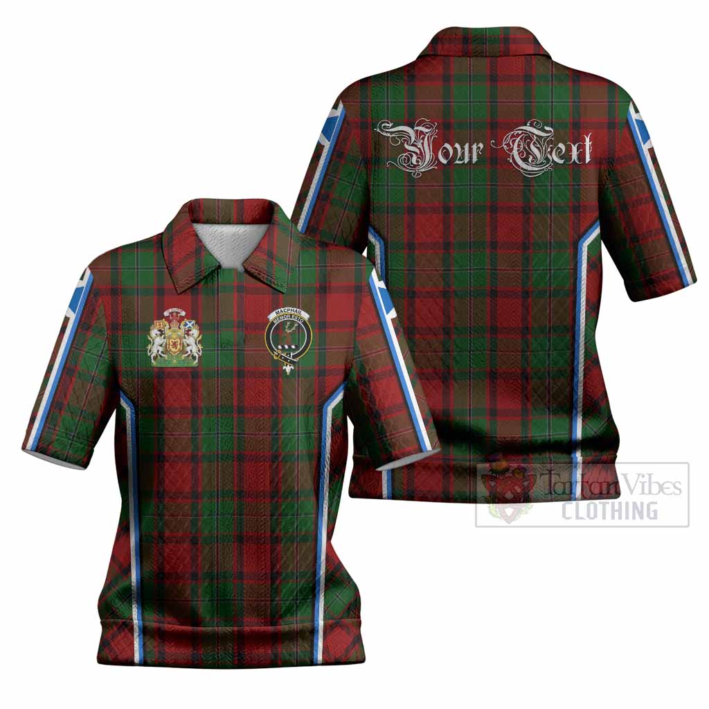 MacPhail (McPhail) Tartan Crest Women’s Polo Sweater Top Scotland Coat of Arm Flag Style