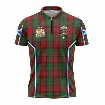 MacPhail (McPhail) Tartan Crest Zipper Polo Shirt Scotland Coat of Arm Flag Style - Tartan Vibes Clothing