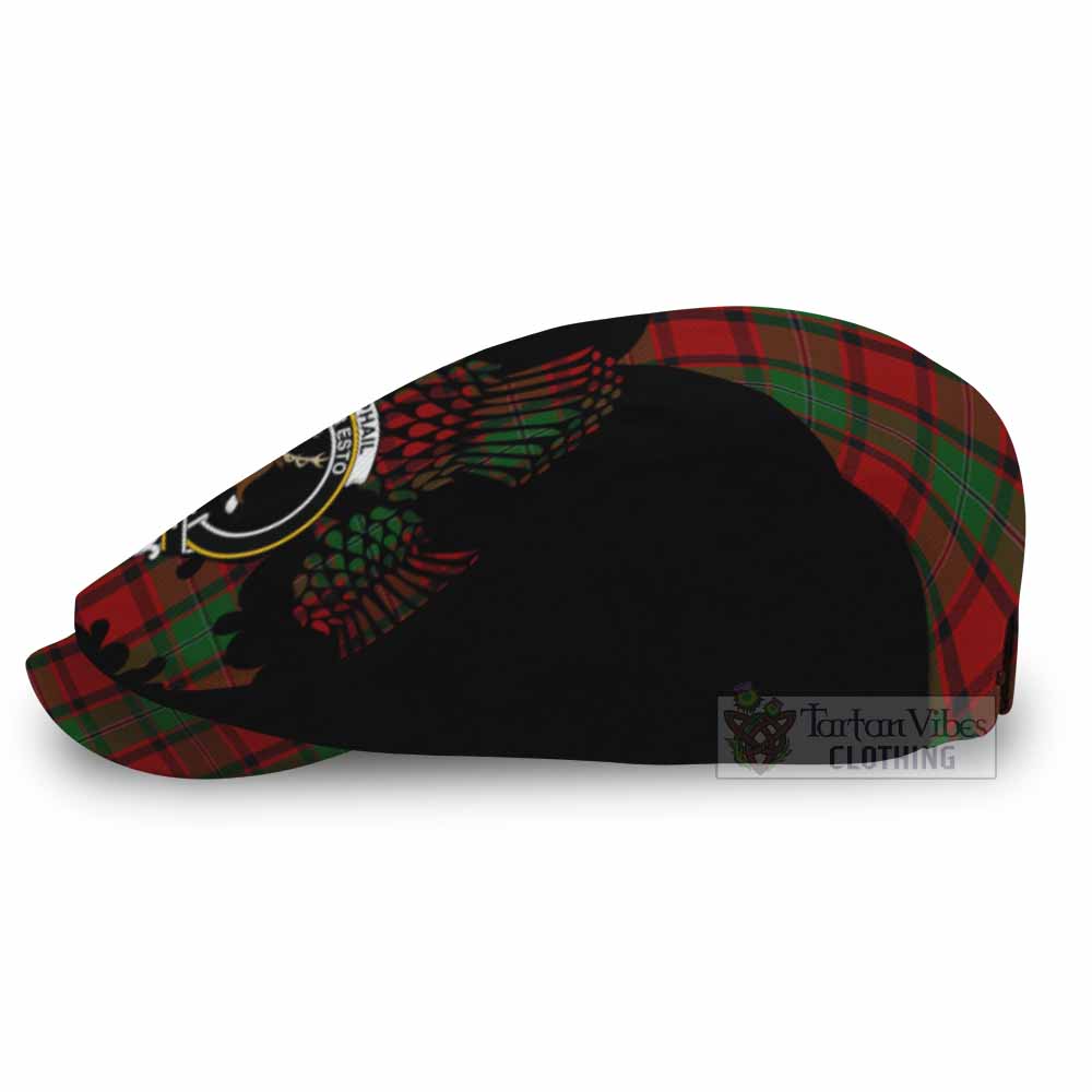 MacPhail (McPhail) Tartan Family Crest Flat Cap, Jeff Cap Scotland Thistle Floral