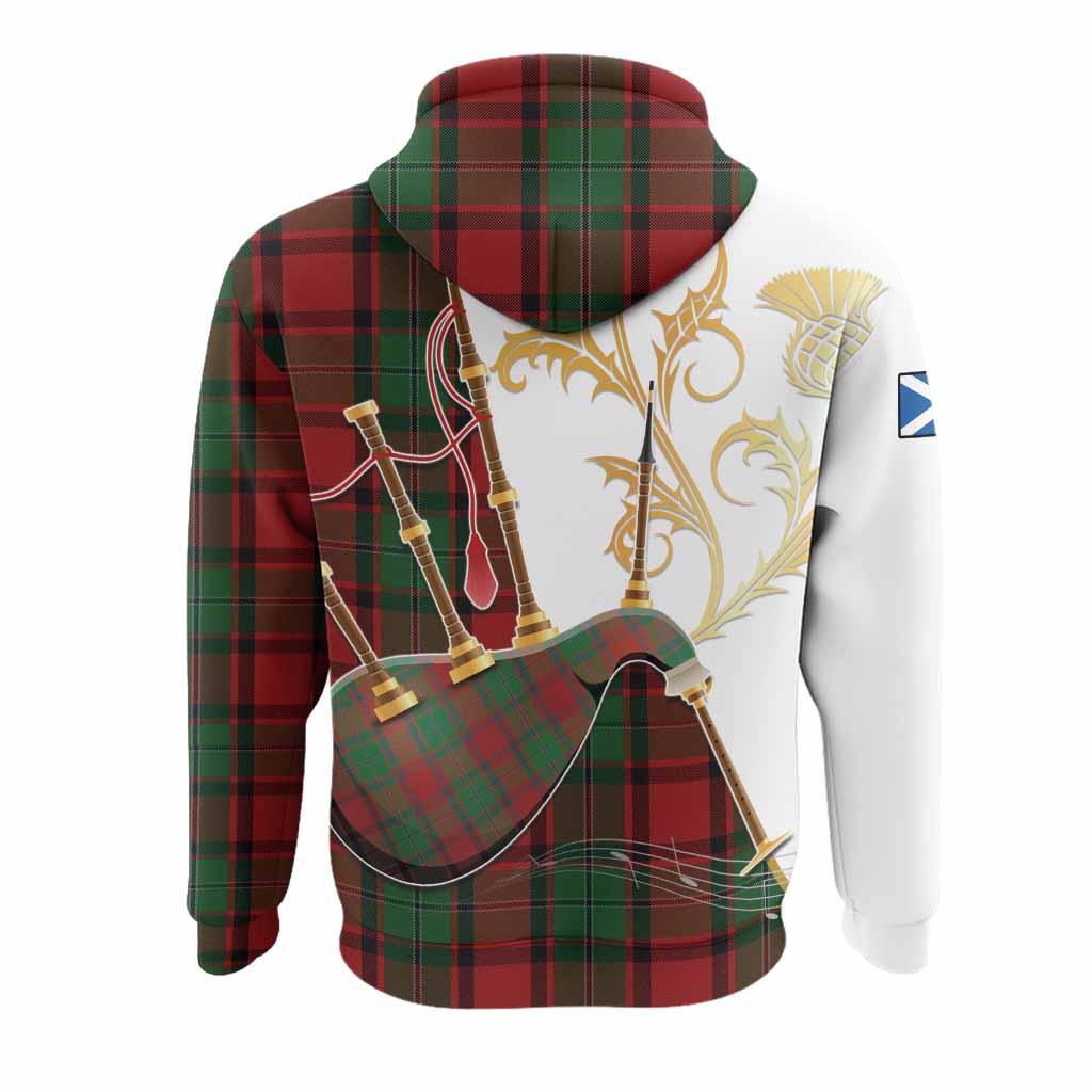 MacPhail (McPhail) Tartan Family Crest Hoodie Bagpipes with Scottish Thistle