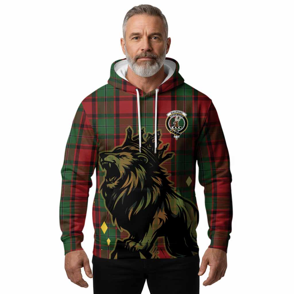 MacPhail (McPhail) Tartan Family Crest Hoodie Crowned Lion Roaring