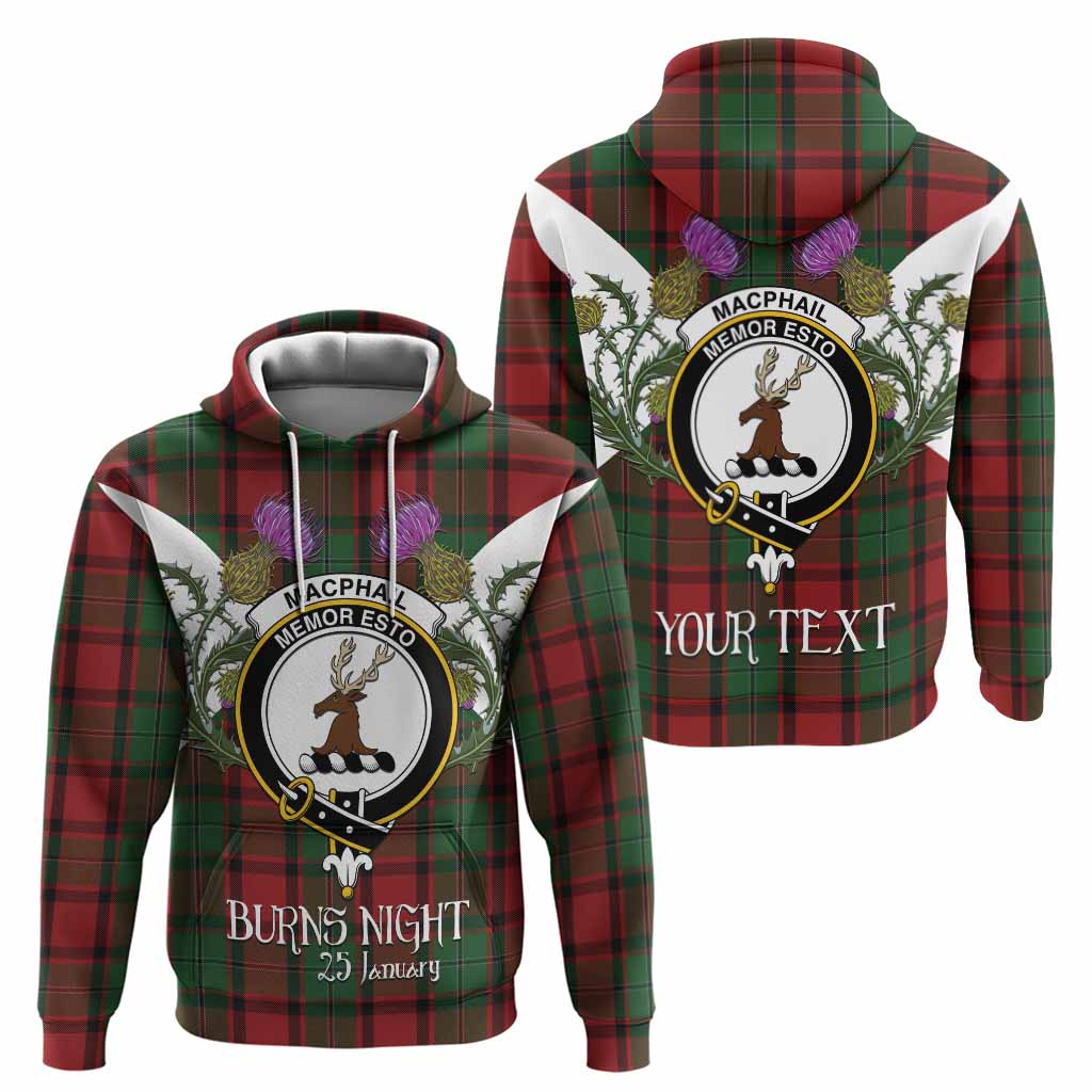MacPhail (McPhail) Tartan Family Crest Hoodie Scottish Burns Night Thistle Floral