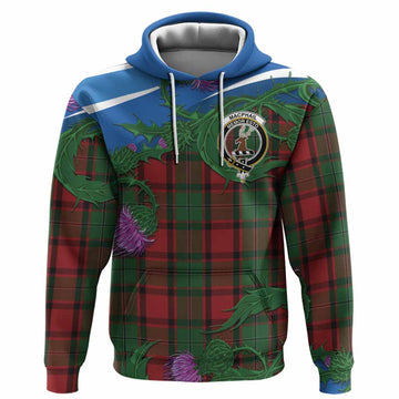 MacPhail (McPhail) Tartan Family Crest Hoodie Thistle in Minimalism