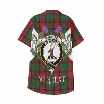 MacPhail (McPhail) Tartan Family Crest Kid Hawaiian Shirt Scottish Burns Night Thistle Floral