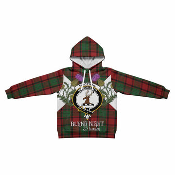 MacPhail (McPhail) Tartan Family Crest Kid Hoodie Scottish Burns Night Thistle Floral