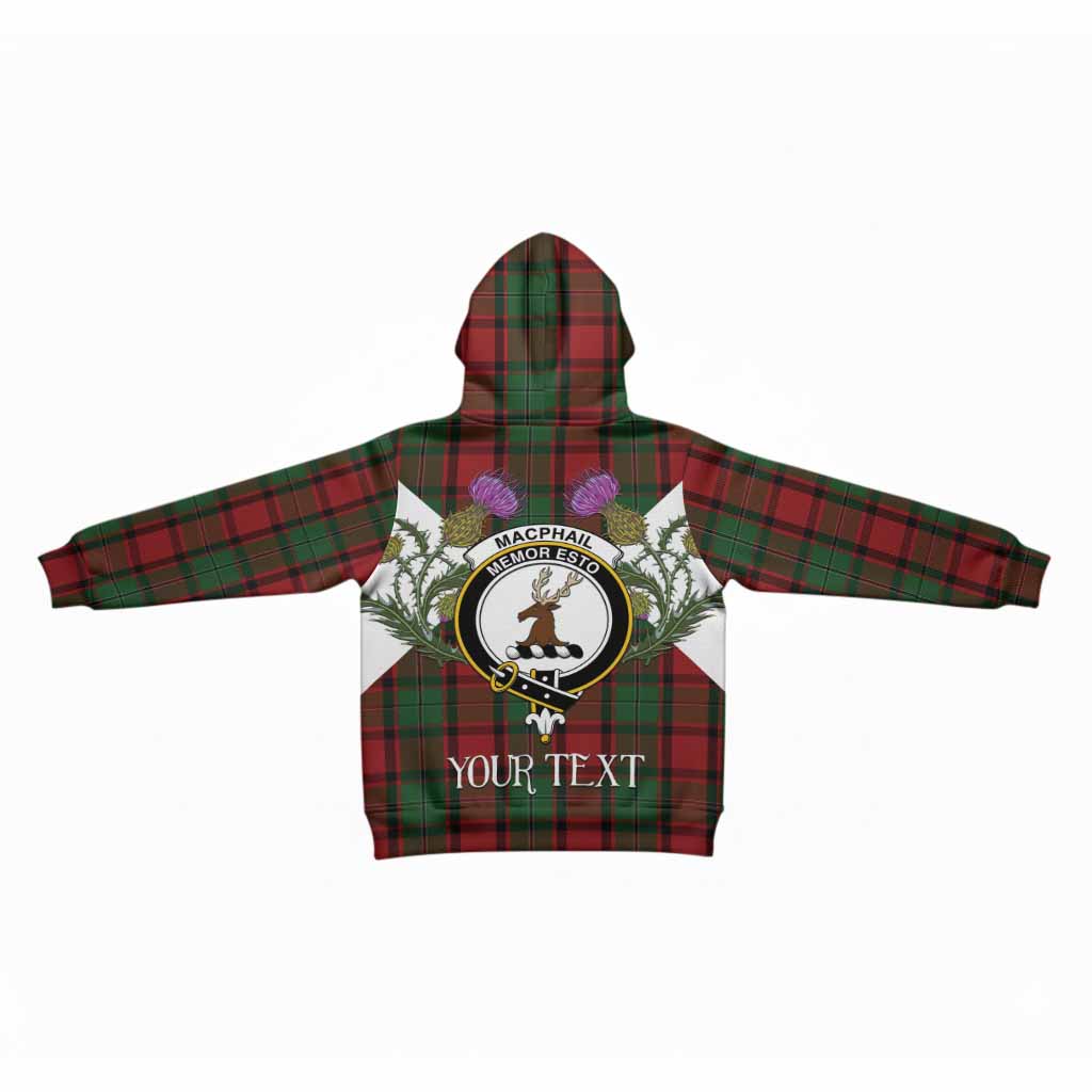 MacPhail (McPhail) Tartan Family Crest Kid Hoodie Scottish Burns Night Thistle Floral