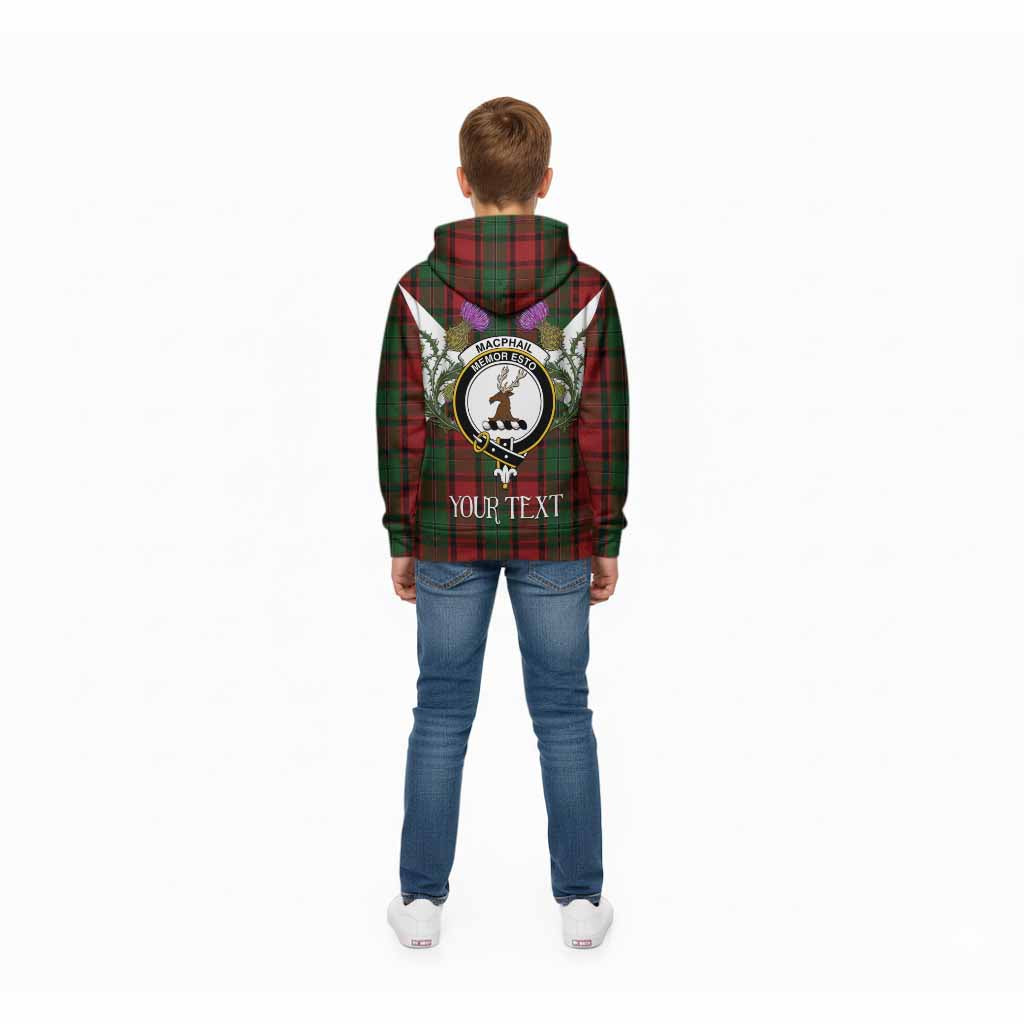 MacPhail (McPhail) Tartan Family Crest Kid Hoodie Scottish Burns Night Thistle Floral