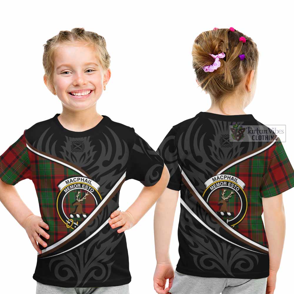 MacPhail (McPhail) Tartan Family Crest Kid T-shirt Celtic Scottish Thistle Floral - Tartan Vibes Clothing