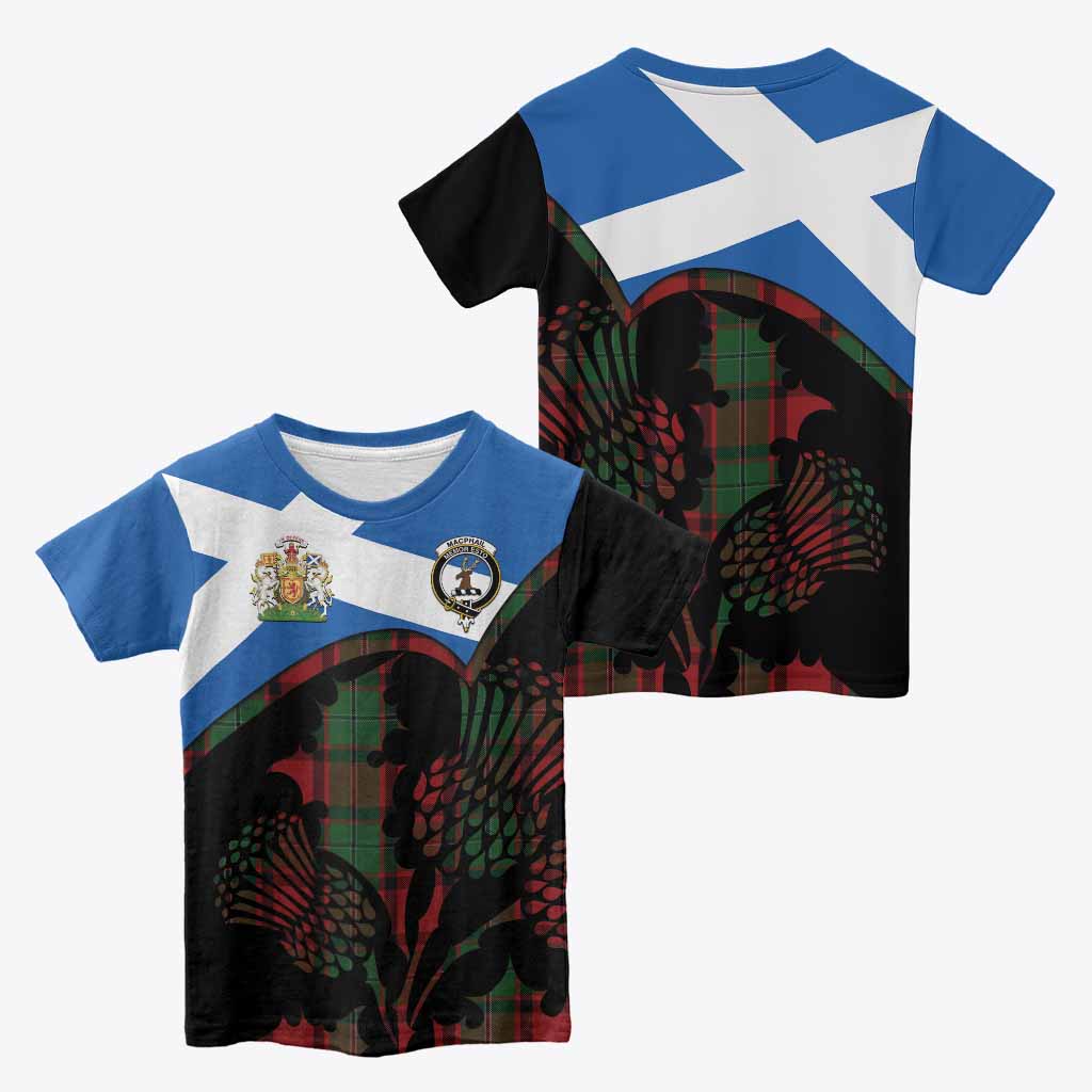 MacPhail (McPhail) Tartan Family Crest Kid T-shirt Scotland Thistle Floral Flag Style
