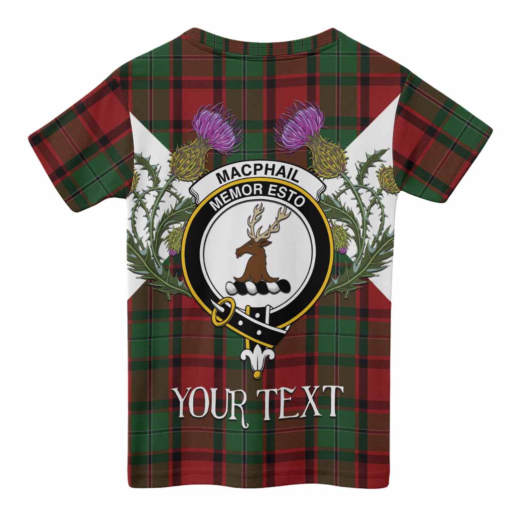 MacPhail (McPhail) Tartan Family Crest Kid T-shirt Scottish Burns Night Thistle Floral