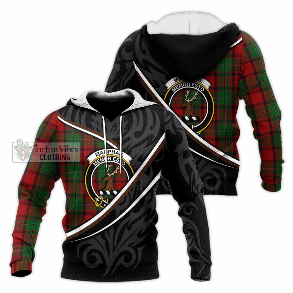 MacPhail (McPhail) Tartan Family Crest Knitted Hoodie Celtic Scottish Thistle Floral - Tartan Vibes Clothing