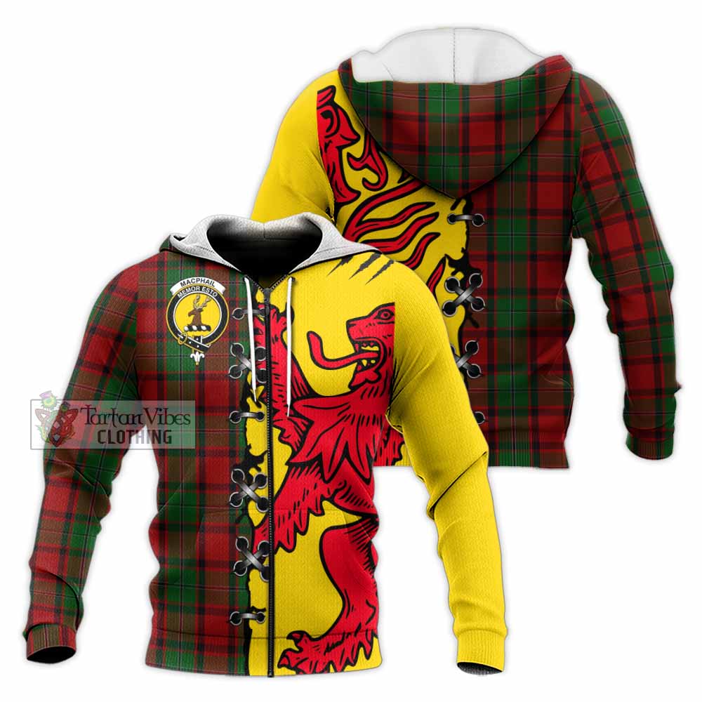 MacPhail (McPhail) Tartan Family Crest Knitted Hoodie Lion Rampant Honor - Tartan Vibes Clothing