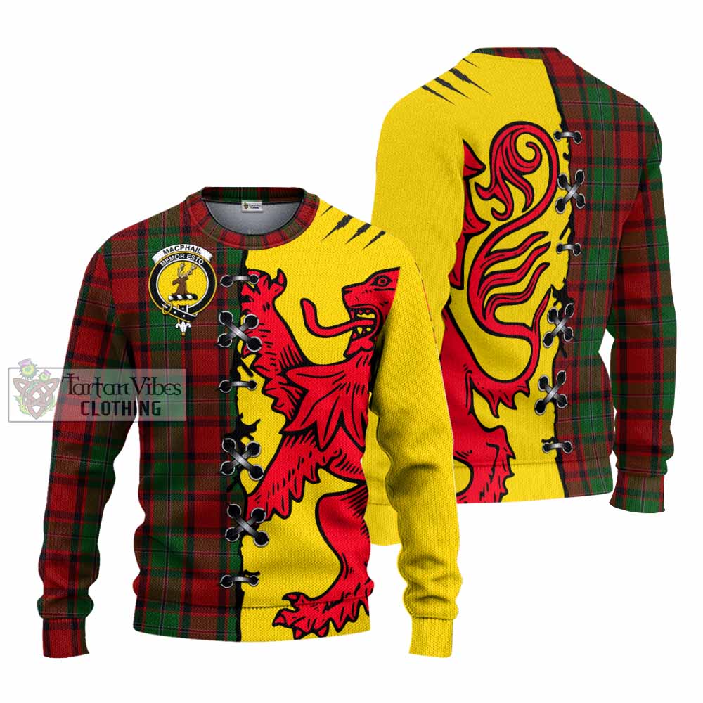 MacPhail (McPhail) Tartan Family Crest Knitted Sweater Lion Rampant Honor - Tartan Vibes Clothing