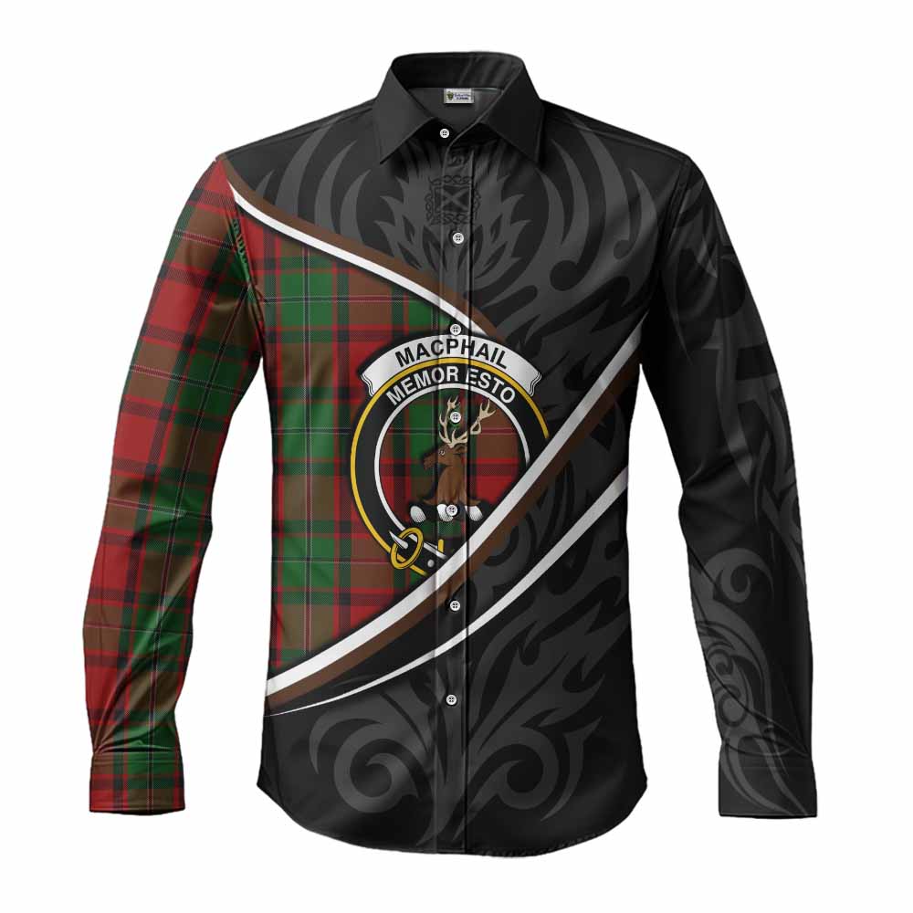 MacPhail (McPhail) Tartan Family Crest Long Sleeve Button Shirts Celtic Scottish Thistle Floral - Tartan Vibes Clothing