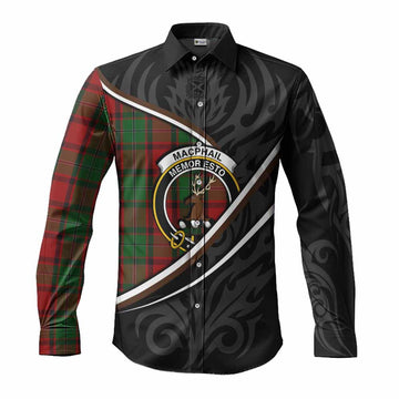 MacPhail (McPhail) Tartan Family Crest Long Sleeve Button Shirts Celtic Scottish Thistle Floral