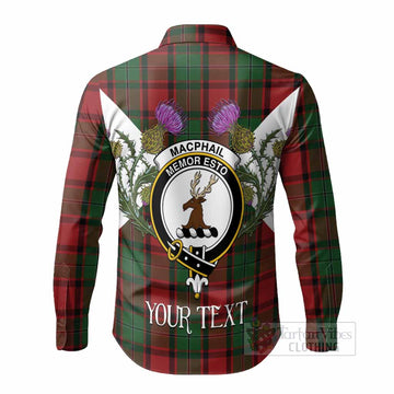 MacPhail (McPhail) Tartan Family Crest Long Sleeve Button Shirts Scottish Burns Night Thistle Floral