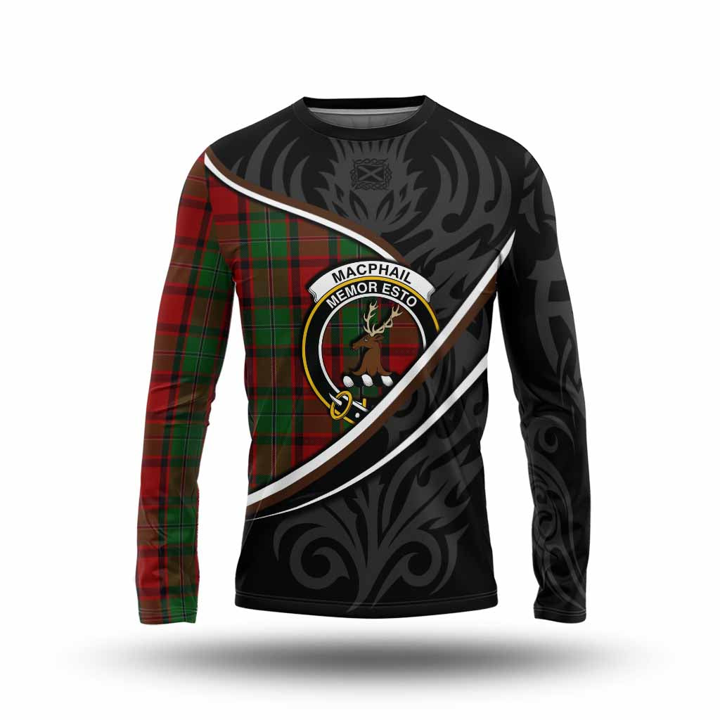 MacPhail (McPhail) Tartan Family Crest Long Sleeve T-Shirt Celtic Scottish Thistle Floral - Tartan Vibes Clothing