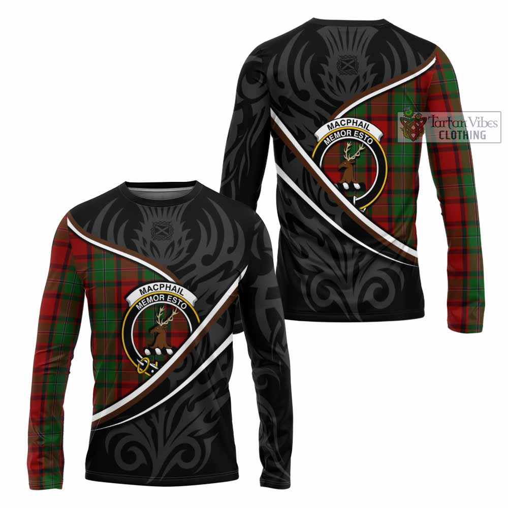 MacPhail (McPhail) Tartan Family Crest Long Sleeve T-Shirt Celtic Scottish Thistle Floral - Tartan Vibes Clothing