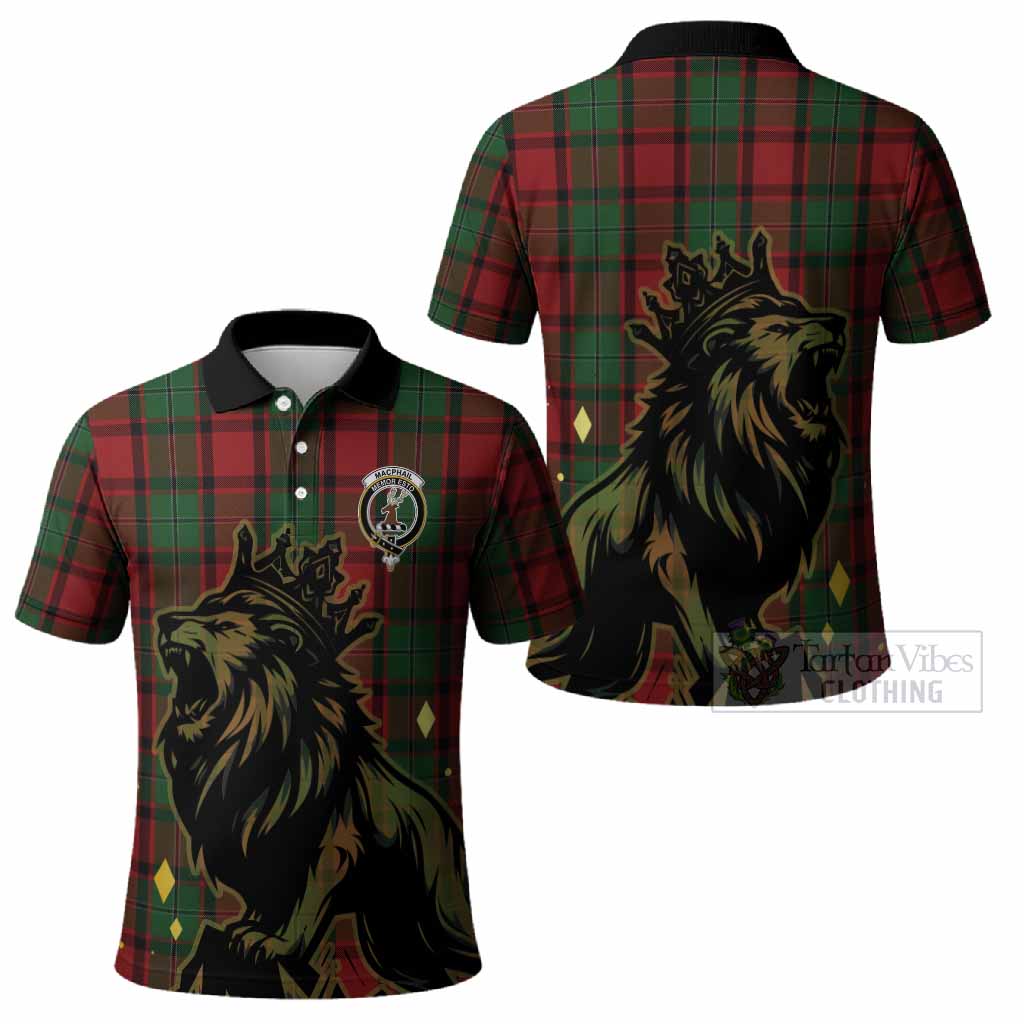 MacPhail (McPhail) Tartan Family Crest Polo Shirt Crowned Lion Roaring