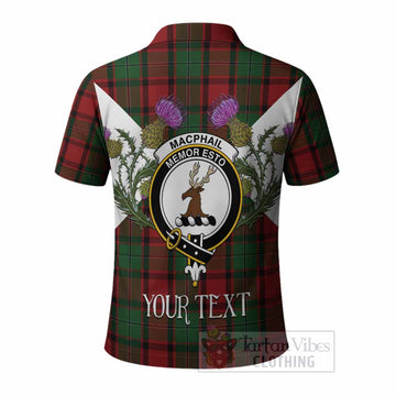 MacPhail (McPhail) Tartan Family Crest Polo Shirt Scottish Burns Night Thistle Floral