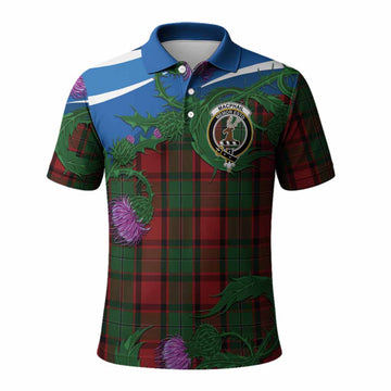 MacPhail (McPhail) Tartan Family Crest Polo Shirt Thistle in Minimalism