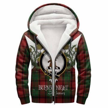 MacPhail (McPhail) Tartan Family Crest Sherpa Hoodie Scottish Burns Night Thistle Floral