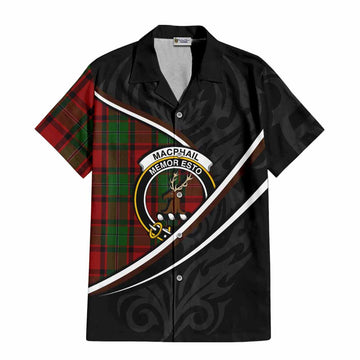 MacPhail (McPhail) Tartan Family Crest Short Sleeve Button Shirt Celtic Scottish Thistle Floral - Tartan Vibes Clothing