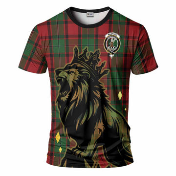 MacPhail (McPhail) Tartan Family Crest T-Shirt Crowned Lion Roaring