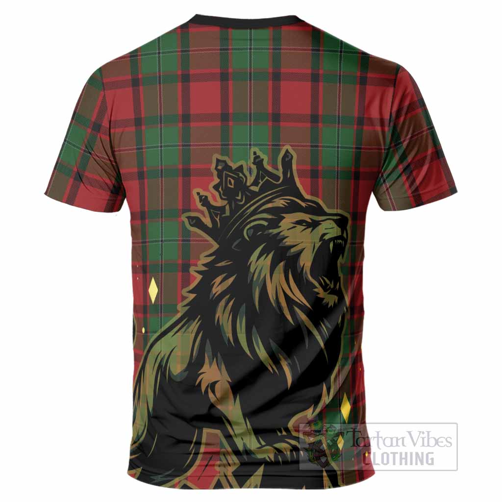 MacPhail (McPhail) Tartan Family Crest T-Shirt Crowned Lion Roaring