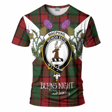 MacPhail (McPhail) Tartan Family Crest T-Shirt Scottish Burns Night Thistle Floral