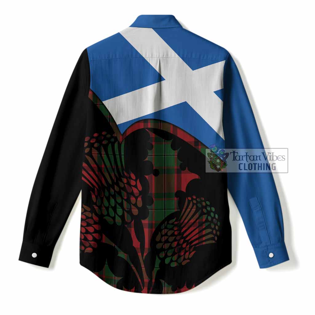 MacPhail (McPhail) Tartan Family Crest Women Casual Shirt Scotland Thistle Floral Flag Style